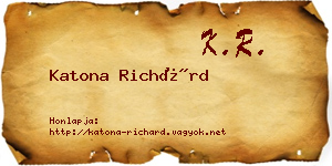 Katona Richárd névjegykártya