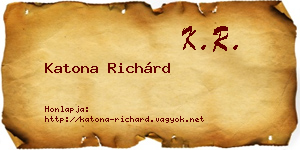 Katona Richárd névjegykártya